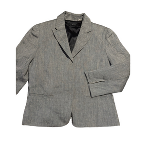 Tahari woman’s form fit Gray Heathered Gray Blazer medium 8